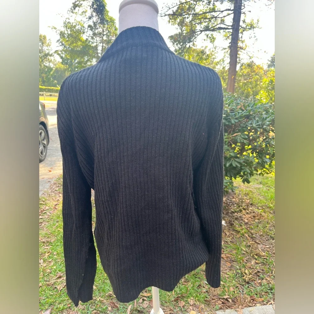 Designers Studio Originals Sweater Leather Suede Patchwork Zip Y2K Retro Women L - Picture 5 of 7